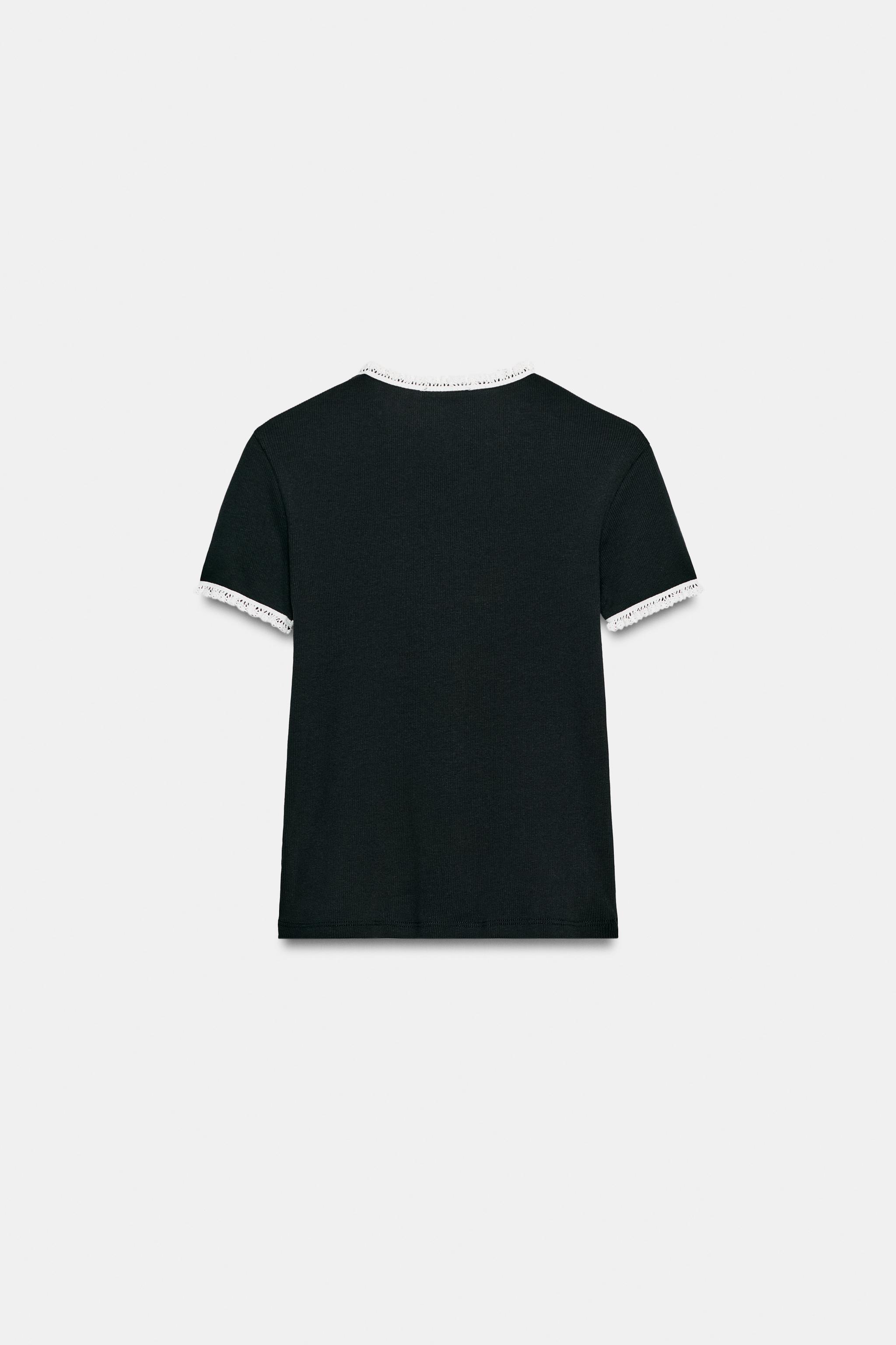 SHORT SLEEVE LACE T-SHIRT